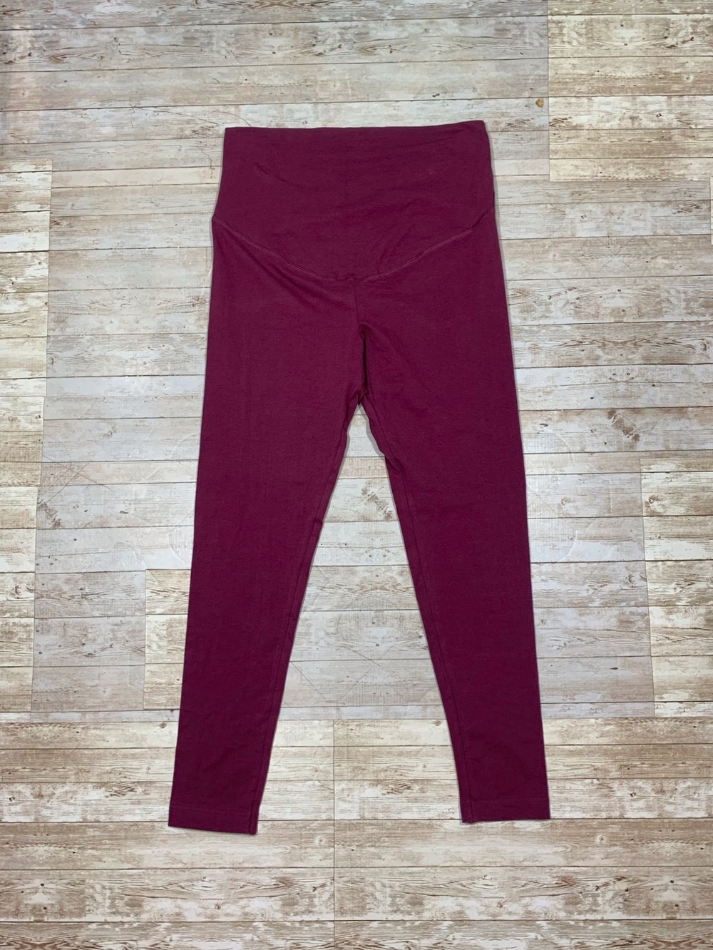 Old Navy Maroon Maternity Leggings Size M Stretch Cotton Comfy Soft Fall Autumn